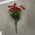 Artificial red daisy flowers 7-fork fake plants for home living room decor and floral arrangement. - Bright Red