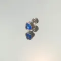 Exquisite blue heart zircon titanium steel ear bone nail with reflective mirror finish - 1 Piece (5mm)