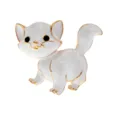 Lindo broche de gato blanco de esmalte con bordes dorados para ropa y accesorios - Estilo de Gato de Esmalte Blanco con Borde Dorado