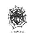 Vintage Schwarze-Witwe-Spinne Brosche mit großem Tropfen-Strassstein, 5,0x4,0 cm - Schwarze Witwe Spinne Brosche / 50mmx40mm