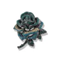 Broche rose vintage sertie de strass bleu sarcelle et jaunes pour mode féminine - Style Rose Bleu Jaune (AL670057099651) / Multicolore Bleu Jaune