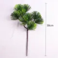 Detail of 38cm artificial pine branch with realistic green needles for bonsai decoration - 9头大美人松 / Green