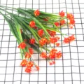 Vibrant orange artificial small peony spring grass flowers for home and garden decor - Sunset Red