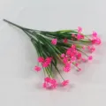 Artificial 7-prong spring grass bouquet featuring vibrant pink peony flowers for home decor - Pink