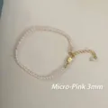 Elegant 3mm light pink pearl bracelet featuring a gold extension chain for women - Bracelet / 3mm / Pale Pink