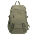 Detailansicht eines olivgrünen, lässigen Rucksacks mit großem Fassungsvermögen - Grün