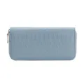 Elegant light blue long wallet for women featuring stylish crocodile skin texture - Mid-Length / Blue