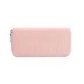 Elegant light pink long wallet for women featuring a stylish embossed crocodile texture - Mid-Length / Pink