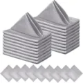 Set de serviettes de table en tissu satin argenté, serviettes élégantes pour mariages et hôtels. - 43*43 / Gris