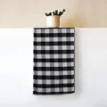 Classic black and white buffalo plaid checkered tea towel for kitchen table decor - 40*40cm / Black White Grid