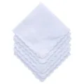 Fazzoletto bianco in puro cotone con bordo smerlato, perfetto per ricamo fai-da-te e uso quotidiano. - 30*30cm / Bianco