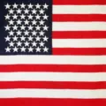 Gros plan d'un bandana classique avec drapeau américain en pur coton et impression nette. - Taille unique / Style Drapeau