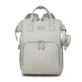 Mochila pañalera gris multifuncional de gran capacidad para mamás, bolsa de viaje elegante - Gris claro