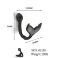 Vintage cast iron whale tail hook with dimensions 73x65x60mm and 100g weight - 黑色款(YG186)