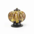 Ceramic pumpkin cabinet knob furniture hardware single hole drawer pull retro leopard print - TCL858 / Yellow