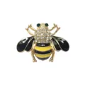 Vibrant bumble bee brooch pin featuring clear rhinestones and black yellow enamel - Black Yellow Stripe Inlaid Style (款式6)