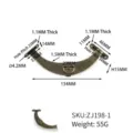 Asta di supporto coperchio scatola bronzo antico con misure 134 mm - Stile a Piede Curvo (ZJ198-1) / Include Viti / Bronzo Antico