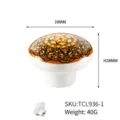 Decorative Bohemian orange floral ceramic cabinet knob, 39mm diameter for drawers - Bohemian Mandala Pattern (TCL936-1)