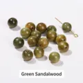 Natural green sandalwood round beads for DIY jewelry making and bracelet accessories. - Green Sandalwood Round Bead