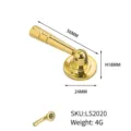 Gold plastic single hole cabinet drawer handle 56mm length 4g weight - Cylindrical Style (LS2020) / 56x18x24mm