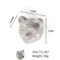 Cute grey ceramic bear head drawer knob with single hole for kids room - Bear Head Style (TCL967) / 31x31x32mm / Gray