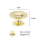 Goldener Schrankgriff im Palaststil mit Gewichts- und Größenangaben - Goldner Blumiger Runder Stil (LS2328) / Einloch 40mm x 24mm / Gold