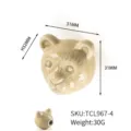 Cute bear ceramic cabinet knob, single hole drawer handle for kids room, 31x31mm - Bear Head Style (TCL967-4) / 31x31x32mm / Yellow