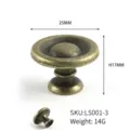Detailed view of vintage bronze zinc alloy furniture knob for drawers and cabinets - 1 Piece
