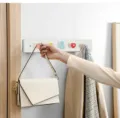 Wall-mounted coat hook rack with cute colorful ceramic hooks for entryway and door. - Five-Hook Rack (Drilling Required) / Pearl White