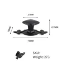 Vintage black zinc alloy single hole drawer handle with dimension details - 方形拉手款式(ls1628+js092)