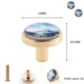 Modern round furniture knob with aurora landscape graphic and gold finish cabinet pull - 美国家公园风景贴图 / Gold ls2087-2