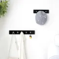 Modern black wall mounted coat rack with crystal knobs, perfect for entryway, hat and bag. - Five-Hook Rack (Drilling Required) / Premium Black