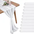 Chemin de table en mousseline blanche pour mariages et décorations de fêtes chic - 70x300cm / Blanc