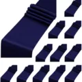 Eleganter marineblauer Satin-Tischläufer mit hochdichter Kante für Hochzeitsdekoration - 30*275cm / Marineblau
