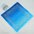 Foulard bandana cachemire dégradé bleu, carré en coton pour cyclisme en plein air. - Style 4