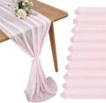 Chemin de table en mousseline rose clair pour mariages et décorations de table chic - 70x300cm / Rose