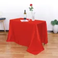 Mantel de saten rojo para banquete de boda fiesta decoracion de mesa de comedor cuadrado brillante - 145*260 / Rojo
