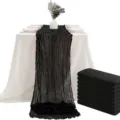 Set di runner da tavola in garza nera per decorazioni rustiche per matrimoni e feste - 90*300 / Nero