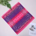 Bandana paisley de 100 % algodón con degradado rosa y púrpura para deportes al aire libre - Púrpura Rojizo