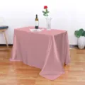 Mantel cuadrado de satén rosa para decoración de banquete de boda y restaurante, cubierta lisa. - 145*260 / Rosa Palo