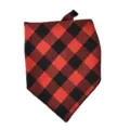 Bandana pour animal de compagnie à carreaux rouges et noirs, bavette triangulaire en coton doux. - 44*44*66 / Noir Rouge