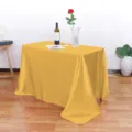 Mantel rectangular de raso amarillo para banquete de boda y decoracion de mesa de restaurante - 145*260 / Dorado
