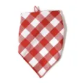 Bandana pour animaux à carreaux rouge et blanc, en coton doux, accessoire mignon pour chat et chien. - 44*44*66 / Rouge Blanc
