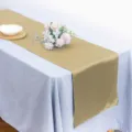 Chemin de table en satin doré couleur unie décoration de mariage style européen variante - Kaki Doré