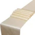Edler Satin-Tischläufer in Champagner-Gold mit hochwertiger Randeinfassung für Hochzeiten - 30*275cm / Beige