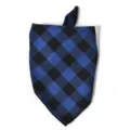 Bandana pour animal de compagnie à carreaux bleu et noir, bavoir et foulard en coton. - 44*44*66 / Bleu Noir