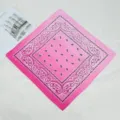 Pink gradient paisley square bandana scarf for outdoor cycling and daily fashion wear - Style 8