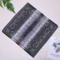 Bandana de algodón gris degradado con estampado de cachemira para deporte - Negro y Blanco