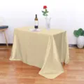Mantel cuadrado de satén champán para decoración de mesa de banquete de bodas. - 145*260 / Champaña