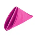 Pink satin table napkin, elegant folded cloth dinner napkin for hotel and restaurant use. - Rose Red